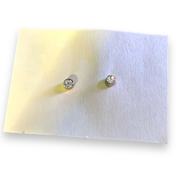 Faux Diamond Stud Earrings - Picture 1 of 3